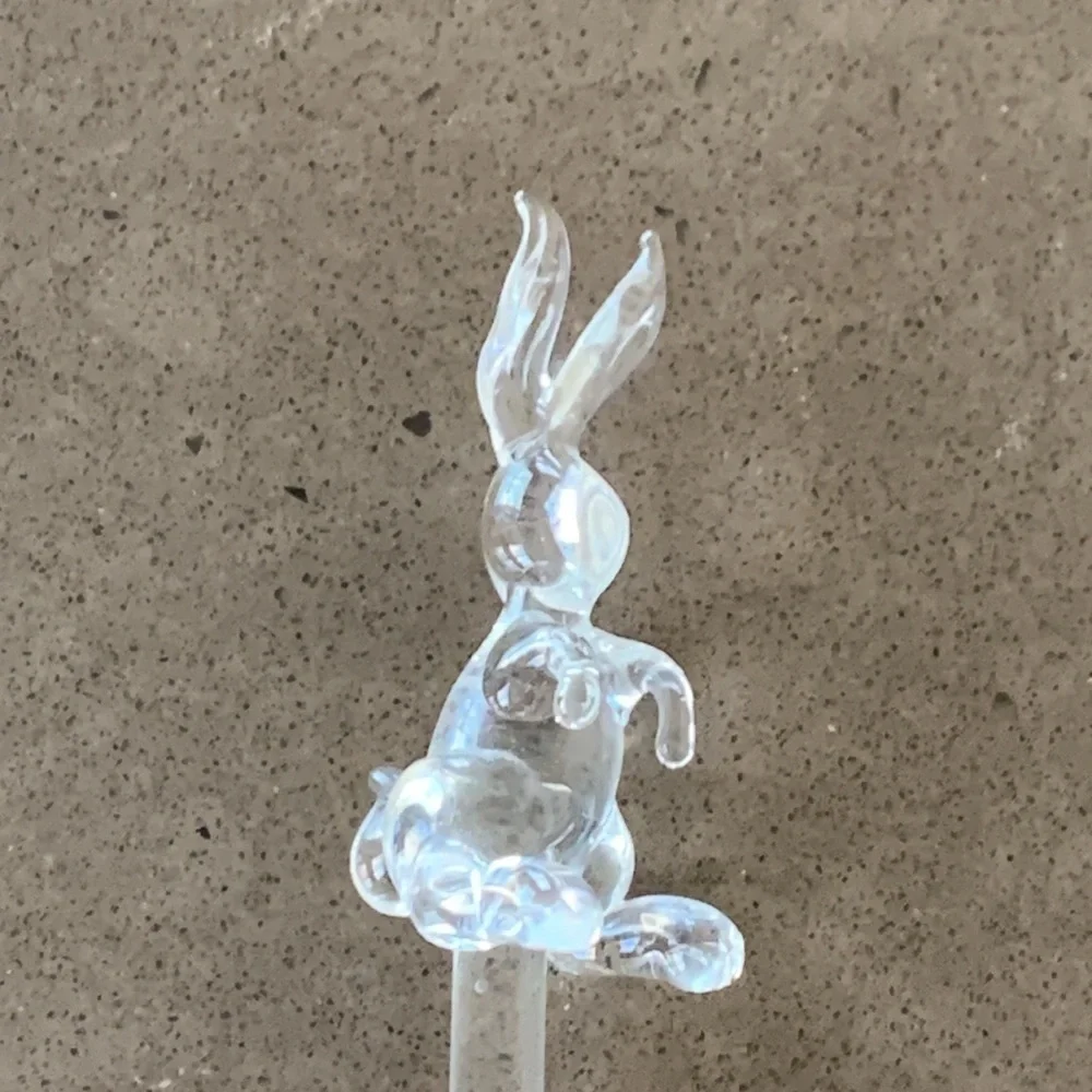 Last One! NWOT Princess House Crystal Glass Bunny Rabbit Swizzle Stick Stirrer
